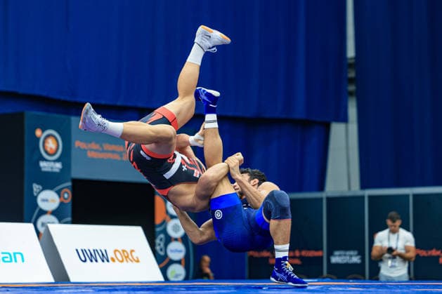 Wrestling Ranking Series Polyak & Janos & Istvan Memorial 97kg FS - Rizabek Aitmukhan (KAZ) df. Andro Margishvili (GEO) *** Wrestling Ranking Series: Janos Istvan Polyak Memorial, 97 kg Freestyle: Rizabek Aitmukhan (KAZ) def. Andro Margishvili (GEO) Copyright: xUnitedxWorldxWrestlingx xAmirrezx United World Wrestling Kadir C