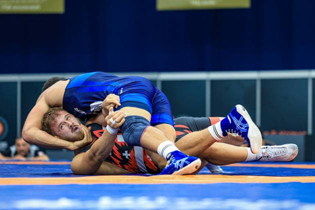 Wrestling Ranking Series Polyak & Janos & Istvan Memorial 97kg FS - Rizabek Aitmukhan (KAZ) df. Andro Margishvili (GEO) *** Wrestling Ranking Series: Janos Istvan Polyak Memorial, 97 kg Freestyle: Rizabek Aitmukhan (KAZ) def. Andro Margishvili (GEO) Copyright: xUnitedxWorldxWrestlingx xAmirrezx United World Wrestling Kadir C