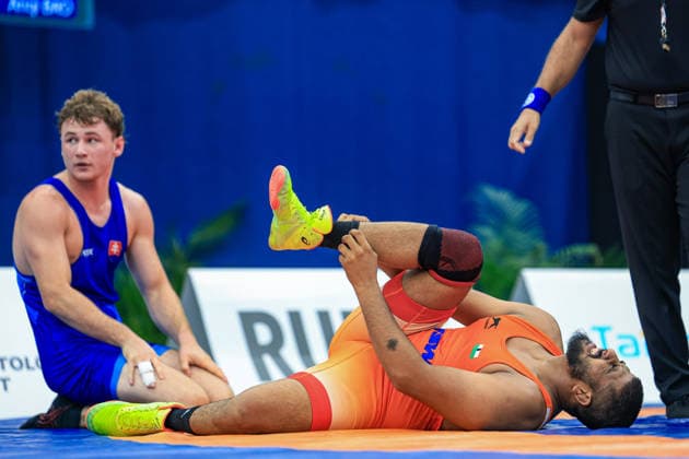 Wrestling Ranking Series Polyak & Janos & Istvan Memorial 92kg FS - Anton Vyhivskyi (SVK) df. Kumar Punit (IND) *** Wrestling Ranking Series: Janos Istvan Polyak Memorial, 92 kg Freestyle: Anton Vyhivskyi (SVK) defeated Kumar Punit (IND) Copyright: xUnitedxWorldxWrestlingx xAmirrezx United World Wrestling Kadir C
