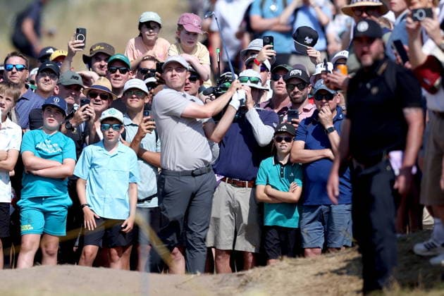 154th Open Golf Championships - Round 1 Matt Fitzpatrick of England hits a shot in front of the crowd at the 2nd hole during Round 1 at the British Open Golf Championships at Royal Birkdale in Southport, Britain, 16 July 2026. SOUTHPORT United Kingdom  Copyright: xADAMxVAUGHANx