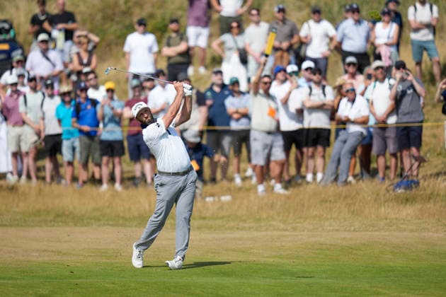 SOUTHPORT, ENGLAND - JULY 16: Jon Rahm (ESP) plays from the third fairway during Round 1 of the 154th Open Championship at the Royal Birkdale Golf Club, Southport on July 16, 2026 in Merseyside, England The 154th British Open Championship