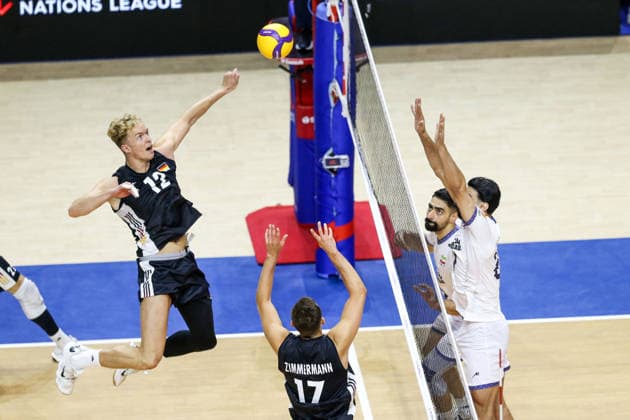 Iran v Germany - Men s Volleyball Nations League BELGRADE, SERBIA - JULY 16: A. Brehme (12) of Germany in action during the Men s Volleyball Nations League match between Iran and Germany in Belgrade, Serbia on July 16, 2026. Filip Stevanovic Anadolu Belgrade Serbia. Editorial use only. Please get in touch for any other usage.  Copyright: x2026xAnadoluxFilipxStevanovicx