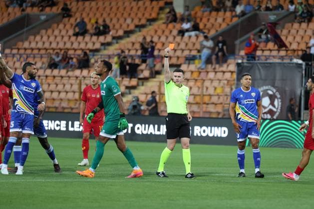 RECORD DATE NOT STATED UEFA Conference League: FC Pyunik v Marsaxlokk FC Christoffer Mafoumbi and Aaron O Dowd during the UEFA Conference League match between FC Pyunik and Marsaxlokk FC at Republican Stadium after Vazgen Sargsyan in Yerevan, Armenia on July 16, 2026