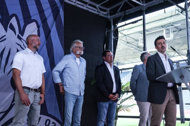 Fussball, 3.Liga Saison 2026 2027 Außerordentliche Mitgliederversammlung MSV Duisburg 16.07.2026, schauinsland-reisen-arena Dennis Baaten (Vorstand MSV Duisburg) Duisburg schauinsland-reisen-arena Nordrhein-Westfalen Deutschland *** Sports, Soccer, 3rd Division, 2026–2027 Season; MSV Duisburg Extraordinary General Meeting, July 16, 2026; Schauinsland Reisen Arena; Dennis Baaten, MSV Duisburg Board Member; Duisburg; Schauinsland Reisen Arena; North Rhine-Westphalia, Germany