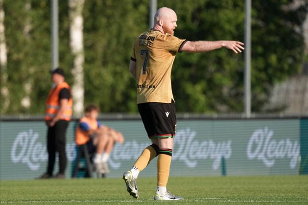 RFS vs Glentoran FC Soccer, RÄ«ga, Latvia, 16.07.2026, football, soccer Dylan Connolly of Glentoran in action during the UEFA Europa Conference League qualifying round game between Latvia™s FK RFS and Northern Ireland™s Glentoran FC in Riga, Latvia 16.07.2026. Photo: Roman Koksarov (RKF) RÄ«ga Latvia Copyright: xRomanxKoksarovx RKV09545.JPG