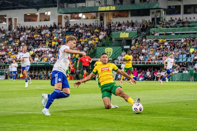 Roko Brajkovic and Kristian Bari seen during UEFA Europa League qualifying game between teams of MSK Zilina and Hajduk Split (Matej Sagan Ball Raw Images) Zilina Anton Malatinsky Stadium Slovakia Copyright: xMatejxSaganx DSC04440