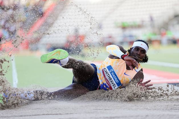 July 16, 2026, Madrid, Madrid, Spain: Praveen Chithravel of India competes in the MenÃ¢â‚¬â ¢s Triple Jump Final during the WACT Silver Meeting Madrid 2026 at Vallehermoso Stadium on July 16, 2026 in Madrid, Spain. WACT Silver Meeting Madrid 2026  - ZUMAa181 20260716_zaa_a181_032 Copyright: xOscarxJ.xBarrosox