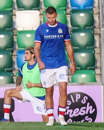 UEFA Europa Conference League First Qualifying Round Second Leg, Windsor Park, Belfast 16 7 2026 Linfield vs Nomme Kalju Linfield s Ethan McGee dejected after being sent off Ethan McGee dejected after being sent off 16 7 2026  Copyright: xx 160726JP3football005