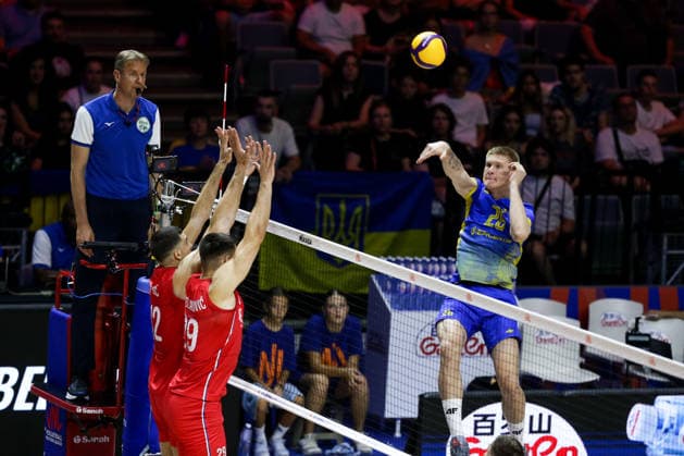 Serbia v Ukraine - Men s Volleyball Nations League BELGRADE, SERBIA - JULY 16: Maksym Tonkonoh (26) of Ukraine in action during the Men s Volleyball Nations League match between Serbia and Ukraine in Belgrade, Serbia, on July 16, 2026. Filip Stevanovic Anadolu Belgrade Serbia. Editorial use only. Please get in touch for any other usage.  Copyright: x2026xAnadoluxFilipxStevanovicx