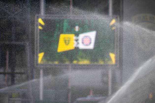 Water drop illustration during UEFA Europa league quali match - MSK Zilina - Hajduk Split, 16. july 2026 , Stadium pod Dubnom, Zilina, Slovakia Copyright: xMICHALxFAJT,ZOSPORTU.SKx MAR_7512