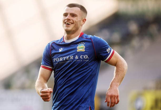UEFA Europa Conference League First Qualifying Round Second Leg, Windsor Park, Belfast 16 7 2026 Linfield vs Nomme Kalju Linfield s Kieran Offord celebrates his sides second goal of the match Kieran Offord celebrates his sides second goal of the match 16 7 2026  Copyright: xx 160726JP3football017