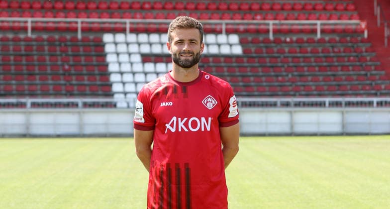 FC Würzburger Kickers; 3.Liga, Porträttermin 2026 2027, Daniel Hägele (FC Würzburger Kickers); 3.Liga, Porträttermin 2026 2027 Würzburg AKON ARENA Bayern Deutschland *** FC Würzburger Kickers, 3rd Division, Photo Shoot 2026–2027, Team Photo by Daniel Hägele, FC Würzburger Kickers, 3rd Division, Photo Shoot 2026–2027, Würzburg, AKON ARENA, Bavaria, Germany