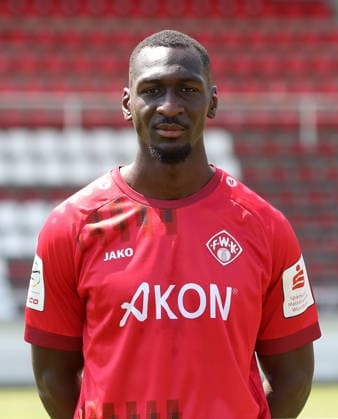 FC Würzburger Kickers; 3.Liga, Porträttermin 2026 2027, Tarsis Bonga (FC Würzburger Kickers); 3.Liga, Porträttermin 2026 2027 Würzburg AKON ARENA Bayern Deutschland *** FC Würzburger Kickers, 3rd Division, Photo Shoot 2026–2027, Team Photo: Tarsis Bonga; FC Würzburger Kickers, 3rd Division, Photo Shoot 2026–2027; Würzburg, AKON ARENA, Bavaria, Germany