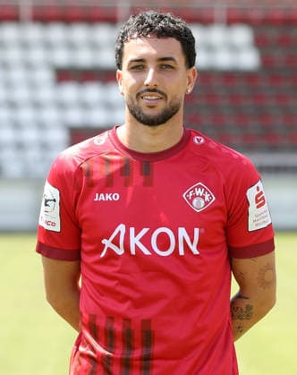 FC Würzburger Kickers; 3.Liga, Porträttermin 2026 2027, Dion Berisha (FC Würzburger Kickers); 3.Liga, Porträttermin 2026 2027 Würzburg AKON ARENA Bayern Deutschland *** FC Würzburger Kickers, 3rd Division, Photo Shoot 2026–2027, Team Photo: Dion Berisha, FC Würzburger Kickers, 3rd Division, Photo Shoot 2026–2027, Würzburg, AKON ARENA, Bavaria, Germany