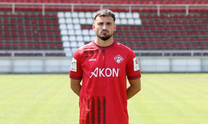 FC Würzburger Kickers; 3.Liga, Porträttermin 2026 2027, Kristijan Taseski (FC Würzburger Kickers); 3.Liga, Porträttermin 2026 2027 Würzburg AKON ARENA Bayern Deutschland *** FC Würzburger Kickers, 3rd Division, Photo Shoot 2026–2027, Team Photo: Kristijan Taseski; FC Würzburger Kickers, 3rd Division, Photo Shoot 2026–2027; Würzburg, AKON ARENA, Bavaria, Germany
