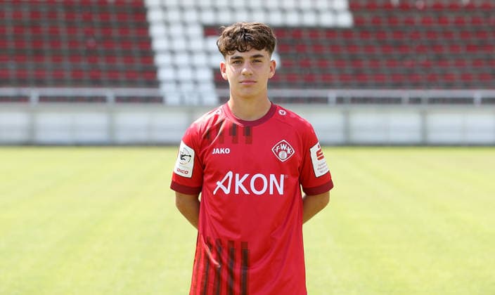 FC Würzburger Kickers; 3.Liga, Porträttermin 2026 2027, Dorian Deppner (FC Würzburger Kickers); 3.Liga, Porträttermin 2026 2027 Würzburg AKON ARENA Bayern Deutschland *** FC Würzburger Kickers, 3rd Division, Photo Shoot 2026–2027, Team Photo: Dorian Deppner, FC Würzburger Kickers, 3rd Division, Photo Shoot 2026–2027, Würzburg, AKON ARENA, Bavaria, Germany