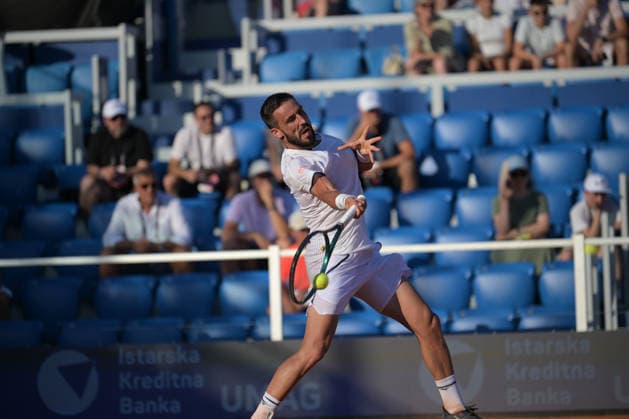 IPA86742907 - Damir Dzumhur (BIH) during the ATP, Tennis Herren - Plava Laguna Croatia Open in Umag - Dzumhur vs. Arnaldi, international tennis match in Umag, Croatia, July 16, 2026  Copyright: xMarcoxTodaro IPAxSportx xx 86742907