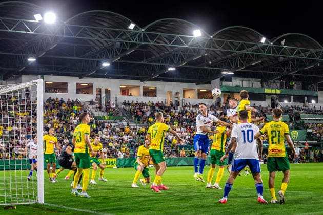 ZILINA - HAJDUK SPLIT General view of the second leg of First qualifying round of UEFA Europa League football match between MSK Zilina and Hajduk Split at the MSK Zilina Stadium Pod Dubnom. Zilina, Slovakia, July 16, 2026. Photo by Branislav Racko Copyright: xx 080A5456