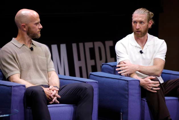 MLS, Fussball Herren, USA US-NY Charlotte FC defender Tim Ream (R) alongside New York Red Bulls FC coach Michael Bradley (L) during their appearance at an MLS marketing campaign on Thursday, July 16, 2026, in Manhattan, New York. MLS launched a post-World Cup marketing campaign this week: Thank you, world--we ll take it from here. NEW YORK United States  Copyright: xDeccioxSerranox originalFilename:serrano-notitle260716_npSnJ.jpg