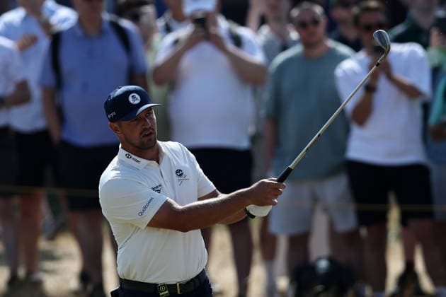 16th July 2026; Royal Birkdale Golf Club, Southport, Merseyside, England; The Open Championship, Round One; Bryson Dechambeau (USA) plays from the fairway at the 2nd hole DavidxBlunsden