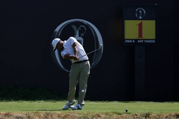 16th July 2026; Royal Birkdale Golf Club, Southport, Merseyside, England; The Open Championship, Round One; Xander Schauffele (USA) plays from the tee at the first hole DavidxBlunsden