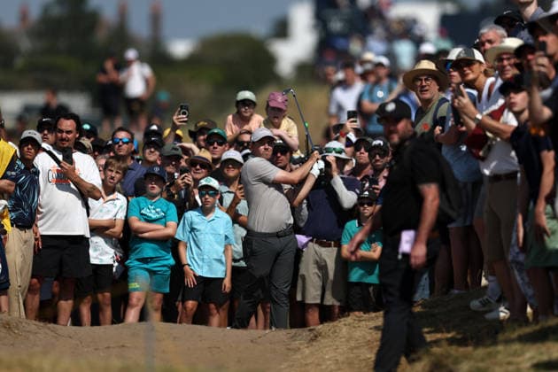 16th July 2026; Royal Birkdale Golf Club, Southport, Merseyside, England; The Open Championship, Round One; Matthew Fitzpatrick (ENG) plays from the rough on the second hole DavidxBlunsden