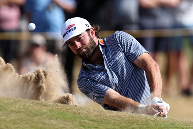 16th July 2026; Royal Birkdale Golf Club, Southport, Merseyside, England; The Open Championship, Round One; Cameron Young (USA) plays from the sand at the 4th green DavidxBlunsden