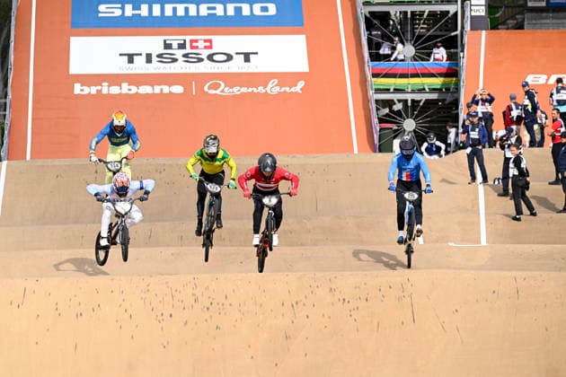 RECORD DATE NOT STATED 17th July 2026; Brisbane SX International BMX Centre, Brisbane, Queensland, Australia: 2026 UCI BMX Racing World Championships, Day One; the mens elite riders during practice on day 1 NigelxOwen