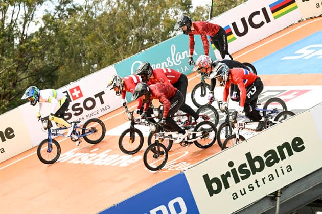 RECORD DATE NOT STATED 17th July 2026; Brisbane SX International BMX Centre, Brisbane, Queensland, Australia: 2026 UCI BMX Racing World Championships, Day One; juniors and under 23 riders during practice on day 1 NigelxOwen