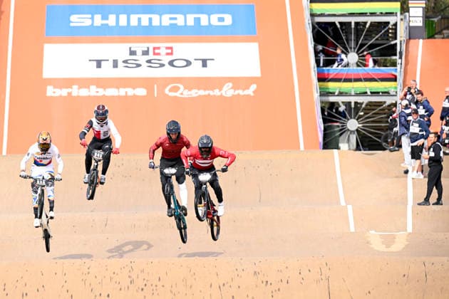 RECORD DATE NOT STATED 17th July 2026; Brisbane SX International BMX Centre, Brisbane, Queensland, Australia: 2026 UCI BMX Racing World Championships, Day One; juniors and under 23 riders during practice on day 1 NigelxOwen