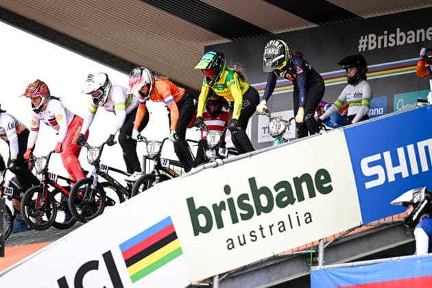 RECORD DATE NOT STATED 17th July 2026; Brisbane SX International BMX Centre, Brisbane, Queensland, Australia: 2026 UCI BMX Racing World Championships, Day One; the womens elite riders during practice on day 1 NigelxOwen