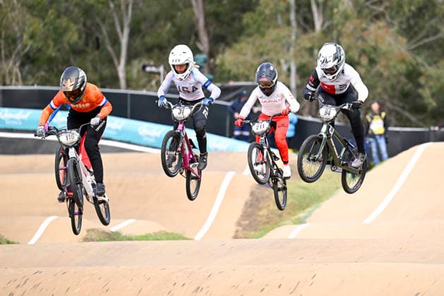 RECORD DATE NOT STATED 17th July 2026; Brisbane SX International BMX Centre, Brisbane, Queensland, Australia: 2026 UCI BMX Racing World Championships, Day One; the womens elite riders during practice on day 1 NigelxOwen