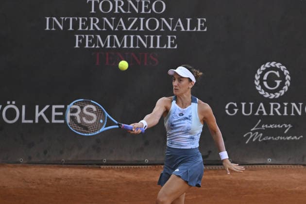 IPA86753840 - Danka Kovinic of Montenegro competes against Julia Riera of Argentina during the round of 16 at the ATV Bancomat Tennis Open WTA, Tennis Damen 125 at the Antico Tiro a Volo Club on July 16, 2026, in Rome, Italy. (Photo by Roberto Bettacchi)  Copyright: xRobertoxBettacchi IPAxSportx xx 86753840