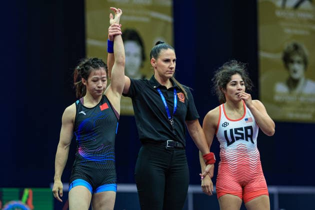 Wrestling Ranking Series Polyak & Janos & Istvan Memorial 50kg WW - Ziqi Feng (CHN) df. Samara Rosario Chavez (USA) *** Wrestling Ranking Series: Janos Istvan Polyak Memorial, 50kg Open Weight: Ziqi Feng (CHN) def. Samara Rosario Chavez (USA) Copyright: xUnitedxWorldxWrestlingx xAmirrezx United World Wrestling Kadir C