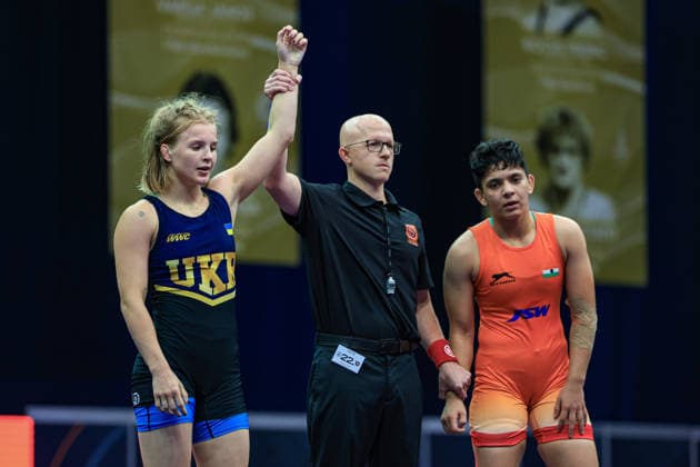Wrestling Ranking Series Polyak & Janos & Istvan Memorial 55kg WW - Nataliia Klivchutska (UKR) df. Hansika Lamba (IND) *** Wrestling Ranking Series: Janos Istvan Polyak Memorial, 55kg Open Weight: Nataliia Klivchutska (UKR) defeated Hansika Lamba (IND) by fall Copyright: xUnitedxWorldxWrestlingx xAmirrezx United World Wrestling Kadir C
