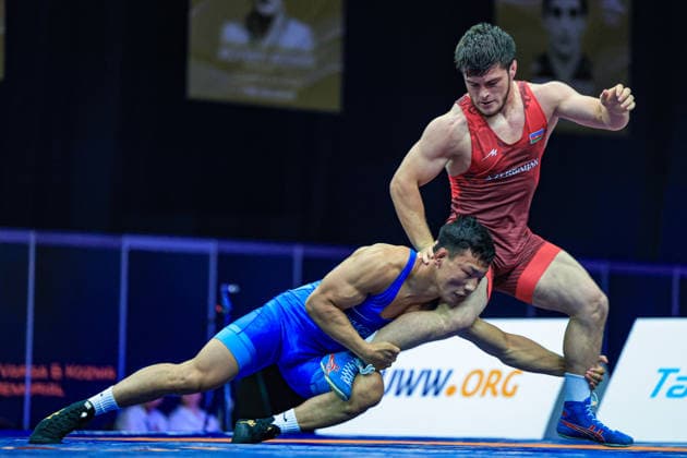 Wrestling Ranking Series Polyak & Janos & Istvan Memorial 79kg FS - Suldkhuu Olonbayar (MGL) df. Dzhabrail Gadzhiev (AZE) *** Wrestling Ranking Series: Janos Istvan Polyak Memorial, 79 kg Freestyle: Suldkhuu Olonbayar (MGL) defeated Dzhabrail Gadzhiev (AZE) Copyright: xUnitedxWorldxWrestlingx xAmirrezx United World Wrestling Kadir C