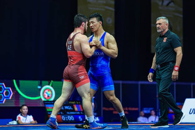 Wrestling Ranking Series Polyak & Janos & Istvan Memorial 79kg FS - Suldkhuu Olonbayar (MGL) df. Dzhabrail Gadzhiev (AZE) *** Wrestling Ranking Series: Janos Istvan Polyak Memorial, 79 kg Freestyle: Suldkhuu Olonbayar (MGL) defeated Dzhabrail Gadzhiev (AZE) Copyright: xUnitedxWorldxWrestlingx xAmirrezx United World Wrestling Kadir C