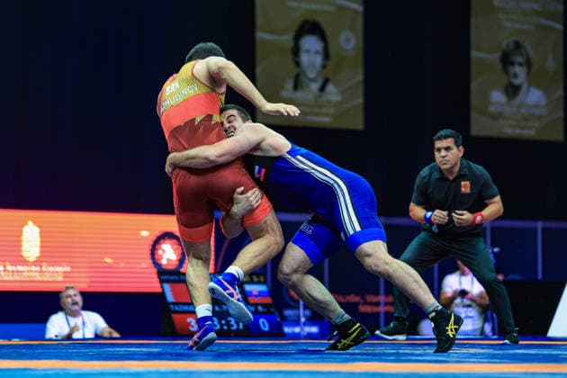 Wrestling Ranking Series Polyak & Janos & Istvan Memorial 97kg FS - Akhmed Magomed O Tazhudinov (BRN) df. Batyrbek Tsakulov (SVK) *** Wrestling Ranking Series: Janos Istvan Polyak Memorial, 97 kg Freestyle: Akhmed Magomed O. Tazhudinov (BRN) def. Batyrbek Tsakulov (SVK) Copyright: xUnitedxWorldxWrestlingx xAmirrezx United World Wrestling Kadir C