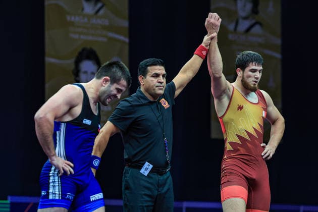 Wrestling Ranking Series Polyak & Janos & Istvan Memorial 97kg FS - Akhmed Magomed O Tazhudinov (BRN) df. Batyrbek Tsakulov (SVK) *** Wrestling Ranking Series: Janos Istvan Polyak Memorial, 97 kg Freestyle: Akhmed Magomed O. Tazhudinov (BRN) def. Batyrbek Tsakulov (SVK) Copyright: xUnitedxWorldxWrestlingx xAmirrezx United World Wrestling Kadir C