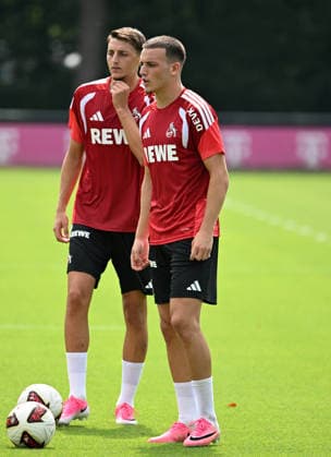 17.07.2026, xophax, Fussball 1.Bundesliga, 1.FC Koeln Training. Said El Mala , links und Malek El Mala ( beide 1.FC Köln ) , rechts Koeln *** July 17, 2026, xophax, Soccer, Bundesliga 1, 1. FC Köln Training: Said El Mala (left) and Malek El Mala (right), both of 1. FC Köln, Cologne