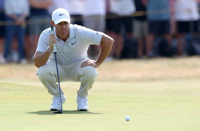 154th Open Golf Championships - Round 2 Rory McIlroy of Northern Ireland lines up a putt on the 4th hole during Round 2 of the British Open Golf Championships at Royal Birkdale in Southport, Britain, 17 July 2026. SOUTHPORT UNITED KINGDOM  Copyright: xADAMxVAUGHANx