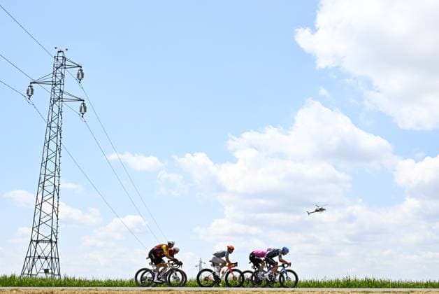 The breakaway group pictured during stage 13 of the 2026 Tour de France cycling race, a stage of 205km from Dole to Belfort, on Friday 17 July 2026. The 113th edition of the Tour de France starts on Saturday 4 July in Barcelona, Spain, and will finish in Paris, France on the 26th of July. JASPERxJACOBS  x181330280x