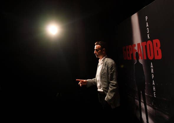 Football: Dimitar Berbatov at a photocall for the play *Decoding* in Sofia