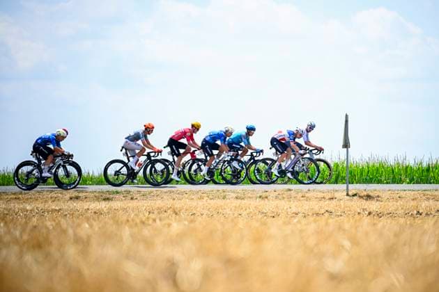 Tour de France 2026 Stage 13 BELFORT, FRANCE - JULY 17 : Gregoire Romain (FRA) of Groupama - FDJ United, Vauquelin Kevin (FRA) of Netcompany INEOS, Oliveira Nelson (POR) of Movistar Team, Van Moer Brent (BEL) of Pinarello - Q36.5 Pro Cycling Team, in action during stage 13 of the 113rd edition of Tour de France an UCI World Tour 2.UWT cycling road race stage for Men Elite of 205 km with start in Dole and finish in Belfort on July 17, 2026 in Belfort, France, 17 07 2026 Belfort France  Copyright: xTomasxSiskx