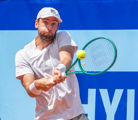 July 17, 2026, Gstaad, Bern, Switzerland: Gstaad Switzerland, 07 17 2026: QUENTIN HALYS of France is in action during Round of 16 of EFG Swiss Open Gstaad ATP, Tennis Herren 250,Tennis Herren 250, which is known as the Swiss Gstaad Open and took place at Roy Emerson Arena in Gstaad, which is located in the famous ski resort of Gstaad and which is located in the Bernese Oberland..Quentin HALYS won 6-3; 3-6; 7-6. Tennis 2026: Swiss Open  - ZUMAd206 20260717_zip_d206_044 Copyright: xEricxDubostx