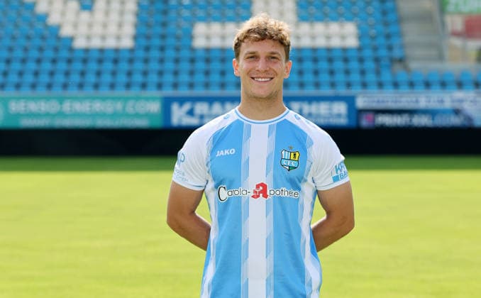 Chemnitz - Teamfoto Regionalliga Nordost Maximilian Fesser (17, Chemnitz), Chemnitzer FC; Regionalliga Nordost,Ê Porträttermin, 2026 2027, , Chemnitz, 17.07.2026, Stadion an der Gellertstraße, Fußball, Regionalliga Nordost, Nur für journalistische Zwecke. Only for editorial use! , *** Chemnitz Team Photo, Northeast Regional League, Maximilian Fesser 17, Chemnitz, Chemnitzer FC, Northeast Regional League, Portrait Session, 2026–2027, , Chemnitz, July 17, 2026, Gellertstraße Stadium, soccer, Northeast Regional League, For journalistic purposes only, Picture Point