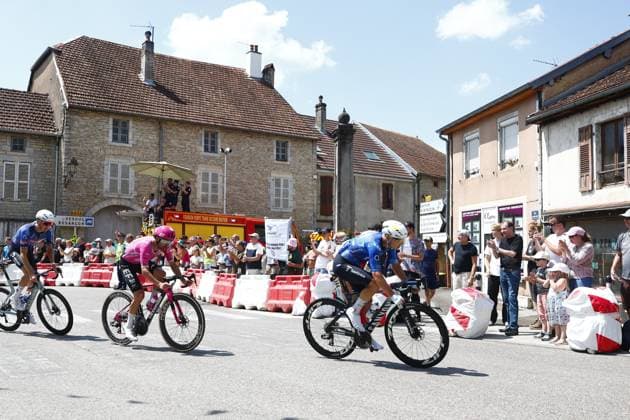 Spanish Raul Garcia Pierna of Movistar Team pictured in action during stage 13 of the 2026 Tour de France cycling race, a stage of 205km from Dole to Belfort, on Friday 17 July 2026. The 113th edition of the Tour de France starts on Saturday 4 July in Barcelona, Spain, and will finish in Paris, France on the 26th of July. POOLxLUCAxBETTINI  x181334547x
