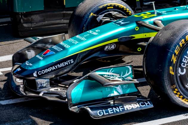 SPA - Front wing of the car of Formula 1 driver Jak Crawford of Aston Martin Aramco Formula 1 Team during the Formula 1 Belgium at Spa Francorchamps on July 17, 2026 in Spa, Belgium. (Photo by DeFodi Images) - *** SPA: The front wing of the car driven by Formula 1 driver Jak Crawford of the Aston Martin Aramco Formula 1 Team during the Formula 1 Belgian Grand Prix at Spa-Francorchamps on July 17, 2026, in Spa, Belgium. Photo by DeFodi Images