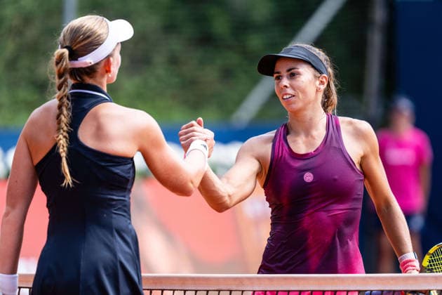 TENNIS - WTA, Tennis Damen Generali Open Ladies Kitzbuehel KITZBUEHEL,AUSTRIA,17.JUL.26 - TENNIS - WTA Tour, Generali Open Ladies Kitzbuehel. Image shows Jeline Vandromme (BEL) and Julia Grabher (AUT).  GEPAxpictures xJulioxArellano