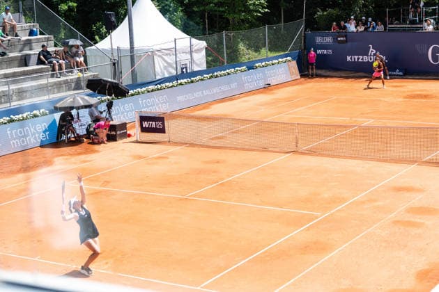 TENNIS - WTA, Tennis Damen Generali Open Ladies Kitzbuehel KITZBUEHEL,AUSTRIA,17.JUL.26 - TENNIS - WTA Tour, Generali Open Ladies Kitzbuehel. Image shows Jeline Vandromme (BEL) and Julia Grabher (AUT).  GEPAxpictures xJulioxArellano